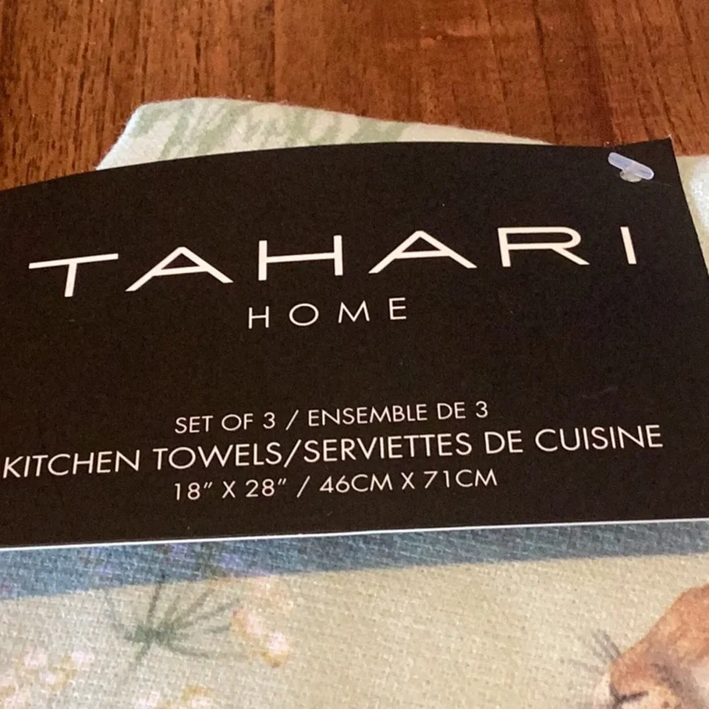 Tahari Home Bunny Print Kitchen Towels - set of 3 towels